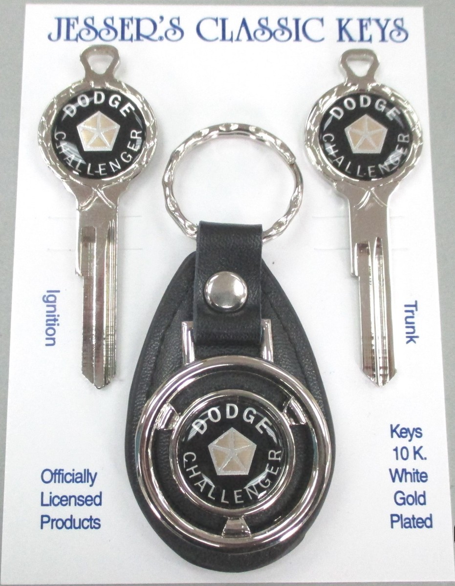 Black Dodge CHALLENGER Deluxe Classic White Gold Keys Set 1970