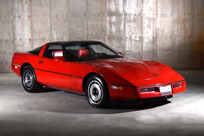 1985 Chevrolet Corvette red front qtr | 24x36 inch POSTER | classic car