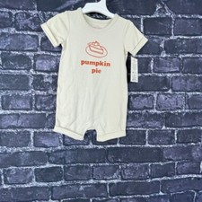 Cat Jack 3-6 Months Pumpkin Pie Graphic Romper