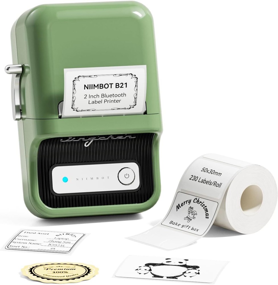 Portable 2-Inch Thermal Label Maker Machine with Tape for Stickers and Organizing