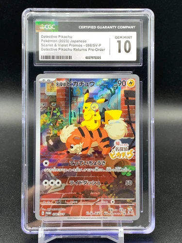 CGC 10 Detective Pikachu 098/SV-P Pre-Order Promo Japanese Pokemon Card MINT