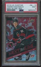 Andrei Svechnikov 2018-19 Upper Deck Overtime Next In Line Red RC 4/25 PSA 9