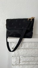New Vintage By Paloma Picasso Black Nylon Monogram Bag 
