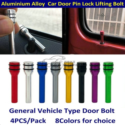 4x Purple Aluminium Alloy Car Door Knob Latch Lift Pin Lock Bolts For M4 Screw - Picture 8 of 9