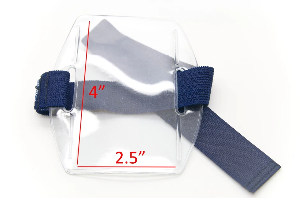 Arm Band ID Badge Holder Vertical with Elastic NAVY BLUE Strap - Pack of 100 - Image 4 of 4