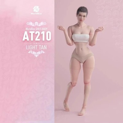 WorldBox 1/6 AT210 Woman Pale Skin Flexible Body Fit 12'' Action Figure Head Toys