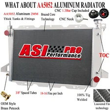 3 Row Aluminum Radiator For 1985~96 89 90 Ford Bronco F-150 F-250 F-350 4.9L L6.
