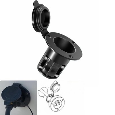 1903012 Flush Mount Power Port for Cannon Downriggers Power Cable (Black)