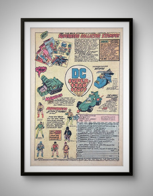 Vintage Rare DC Promotional Super Hero Star Stuff print ad DC Toys Batman Robin