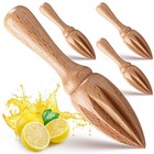 4 Pcs Wooden Citrus Reamer Handheld Lemon Juicer Squeezer Beech Wood Kitchen ...