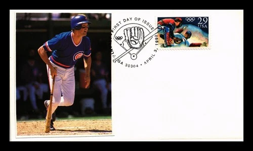 DR JIM STAMPS US COVER OLYMPIC BASEBALL FDC SCOTT 2619 PASTED ON CARD
