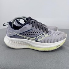 Saucony Ride 17 Shoes Womens Size 9 Gray Cushioned Running Sneakers S10924-110