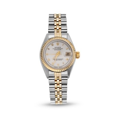 Rolex Watch Datejust Fluted Bezel White Roman Dial 26mm 69173 BOX & PAPER