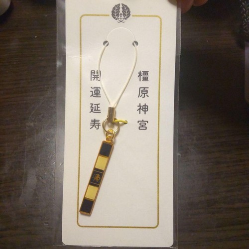 Kashihara Shrine Yatagarasu Good Luck Amulet Strap - Black, Gold, White