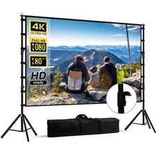 180 inch Projector Screen with Stand,Outside Projection Screen, Portable 16:9...