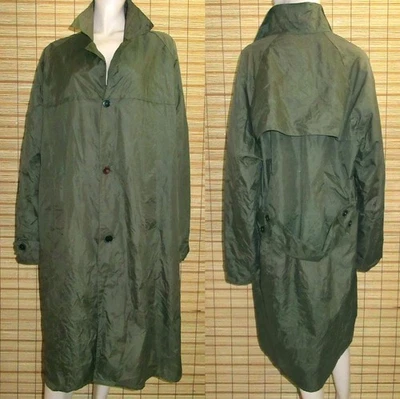 GRÜNER REGENMANTEL - RAINCOAT - NYLON - VINTAGE - GR. XL - XXL - Bild 1 von 2