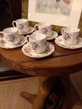 Crown Derby Espresso Coffee Cup Saucers Rd No 839892 Bone China  Set Of 5