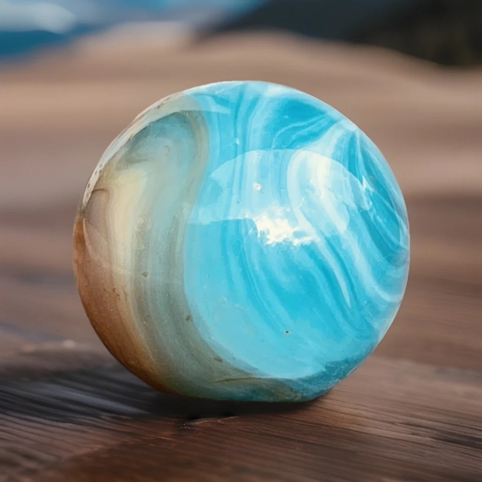 Christensen Agate Swirl Shooter Marble 1” Beach Day - Image 2 of 4