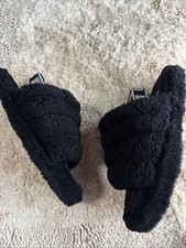 Uggs Fluff Yeah Slippers Women's Size 5 Black Faux Fur