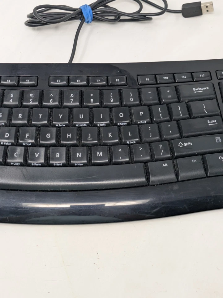 Microsoft Comfort Curve Keyboard 3000 USB Multimedia Contour Model 1482  OEM - Image 3 of 4