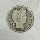 1893-S Barber Half Dollar 50C Semi Key Date San Francisco Mint 90% Silver Coin