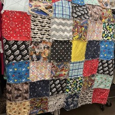 RAG QUILT I SPY throw quilt Boys prints handmade Spider Man dogs cars