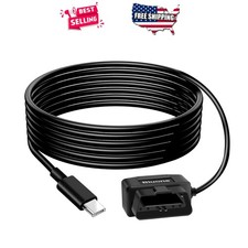 OBD II to USB C Power Adapter for Dash Cam 24H Surveillance 3A 3.5M Hardwire