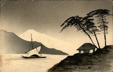 Japan Japanese Sailbot the Water Original Vintage Postcard