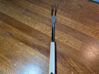 EKCO Vintage Meat Turning Fork Stainless Beige Handle 12 