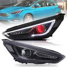 VLAND LED Scheinwerfer Für 2015-2018 FordFocus Sequenzieller&Dämonenauge BlueDRL