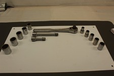 Vintage Craftsman SAE Socket Set 12 PT Shallow x 1/2" Drive With Ratchet & Exten