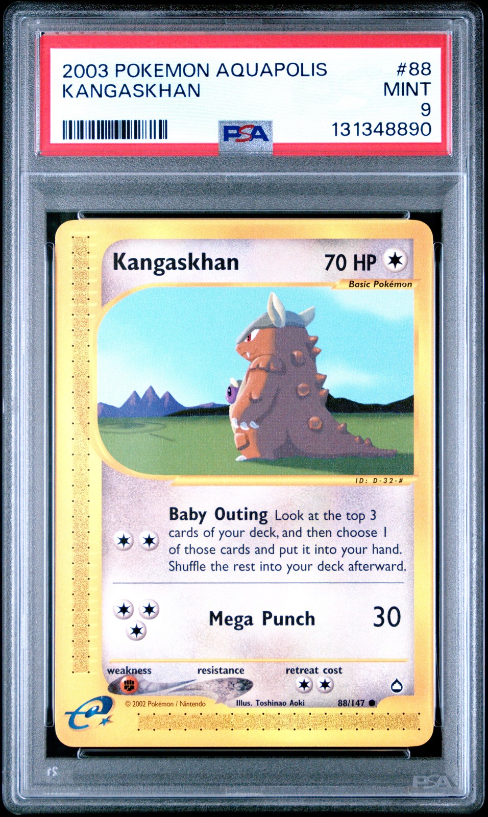 2003 POKEMON AQUAPOLIS #88 KANGASKHAN PSA 9