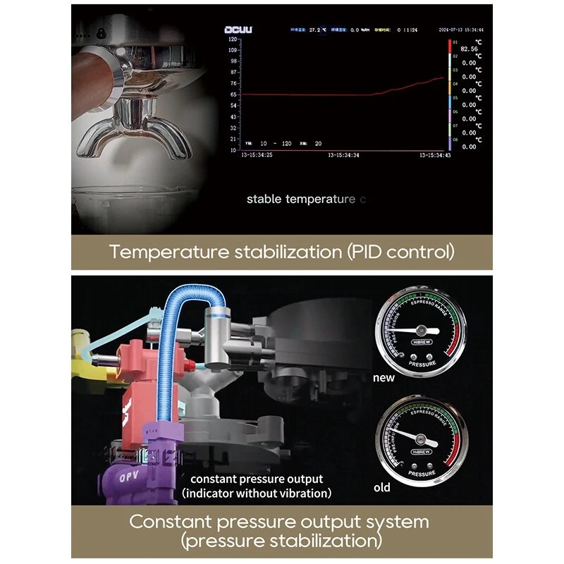 HiBREW H10Plus Máquina Espresso Programable Acero Inox Temp Ajustable Enchufe EU - Imagen 3 de 4