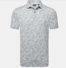Image of Footjoy Pop Camo Lisle Polo Shirt - Grey - Various Sizes