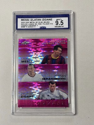 Lionel Messi, Ibrahimovic, Zidane 2024 Leaf Metal 7/10 CCG GRADED 9.5 MINT+