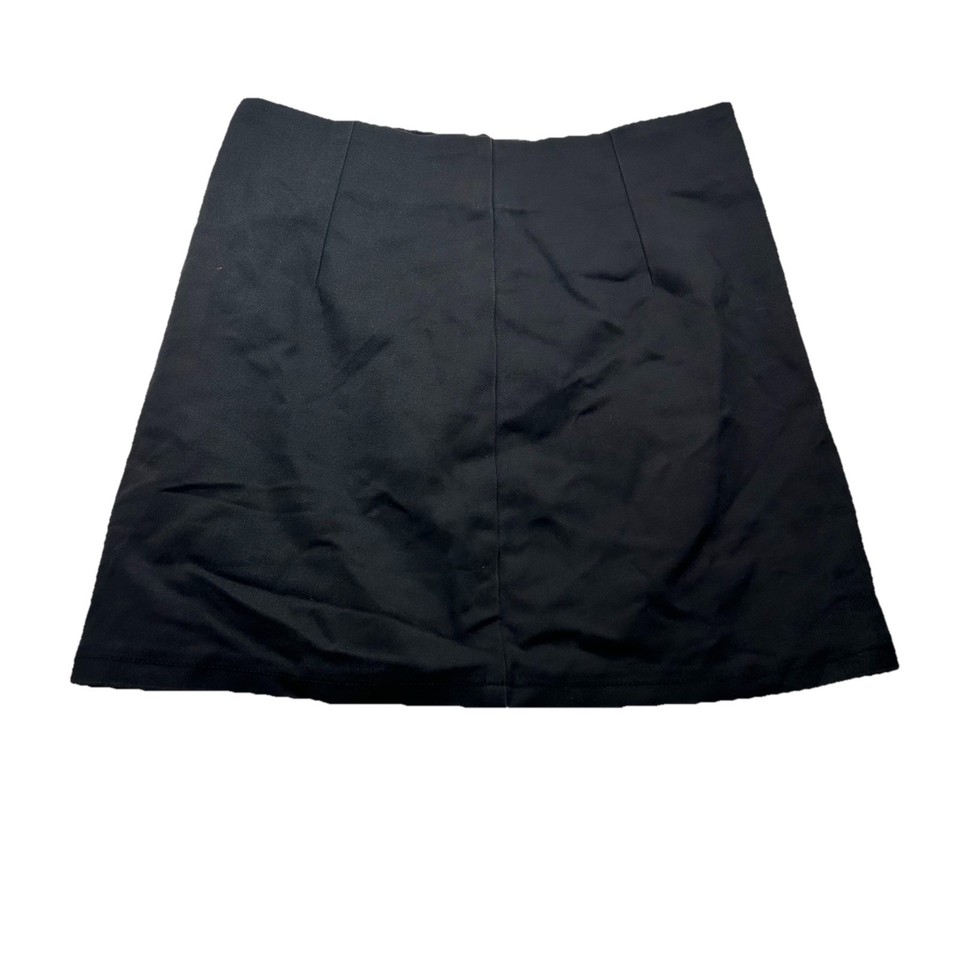 Ava and Ever Black Lace Up Mini Skirt Womens Size 8 A-Line Casual Modern
