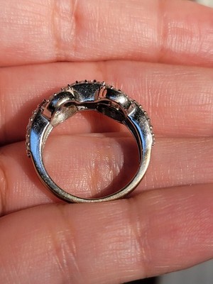 Signed KPJ 10k White Gold Interlocking Diamond Link Design sz 6 | eBay