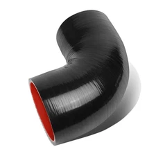 2.5" -3" 3-PLY 90 ELBOW TURBO/INTAKE HIGH TEMP SILICONE REDUCER HOSE BLACK/RED