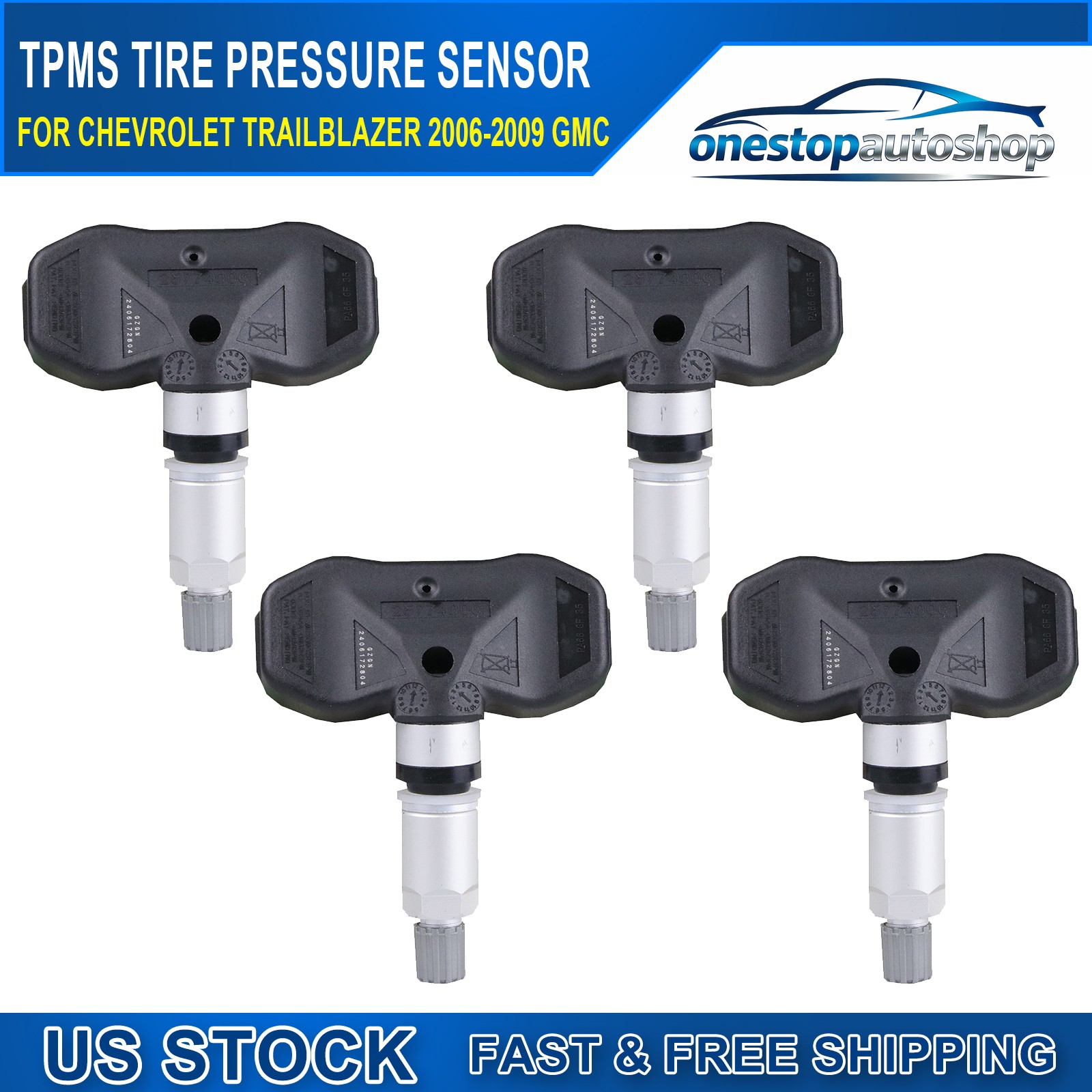 4x Tire Pressure Sensor TPMS for GMC Envoy 09-06 Chevrolet Trailblazer 25774006