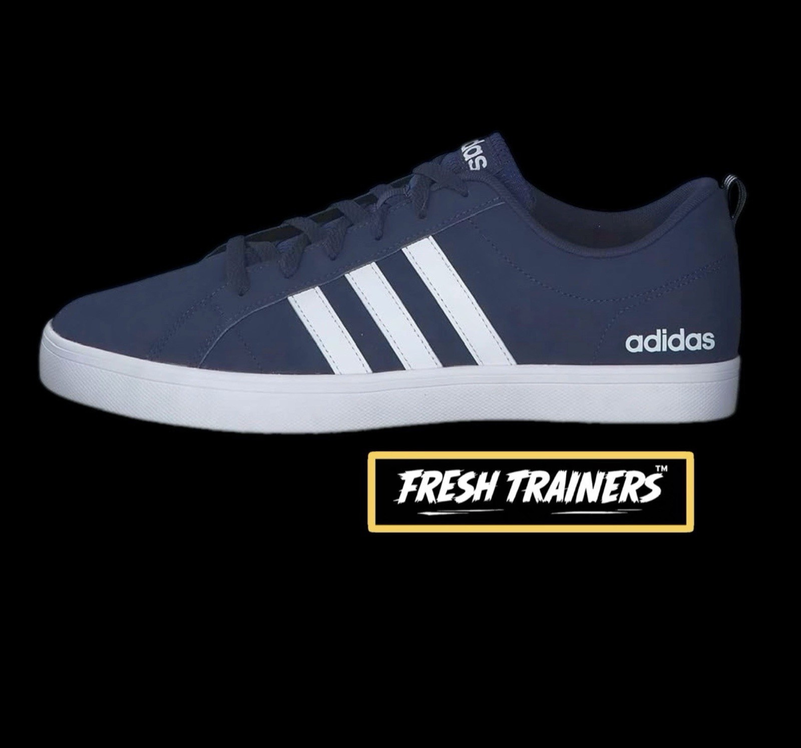 SAOLA Scarpe da ginnastica Adidas uomo nuove blu navy con strisce bianche e suola bianca prezzo consigliato £79