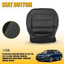 Driver Bottom Leather Seat Cover For 2012-2020 Vw Passat Black With Perforated