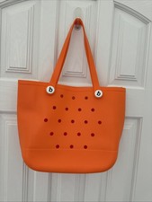 Bogg Waterproof Orange Jelly Tote Bag Women's Perforated Beach 13 L x 17 Wide