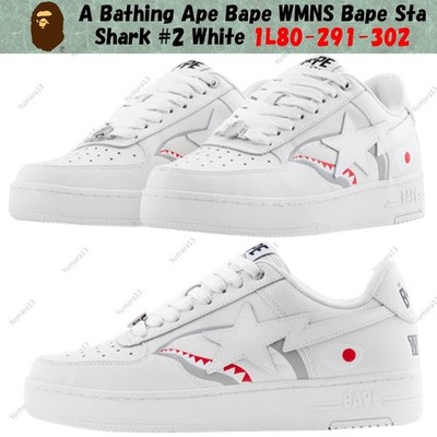 A Bathing Ape Bape WMNS Bape Sta Shark #2 White 1L80-291-302 Women's Size