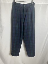 Vintage Giorgio Sant  Angelo Women  s Wool Plaid Trousers Size 4 Made in Bulgaria
