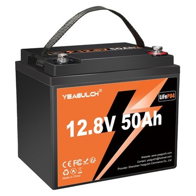 12V 50Ah LiFePO4 Lithium Battery 50A BMS 640Wh Deep Cycle for Solar RV Off-grid