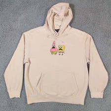Nickelodeon Hoodie Men's XL Beige Pullover Spongebob Squarepants  Patrick Star