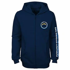 Outerstuff NFL Youth Girls Los Angeles Chargers Brilliant Full Zip Fleece Hoodie