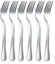 6 X STAINLESS STEEL CUTLERY DINING TABLE FORKS DINNER FORKS BIG FORKS SET