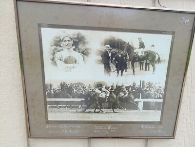 Vtg Kentucky Derby Day 5-6-33 Horse Winning Photo ''Getting Even'' And Jockey Rare