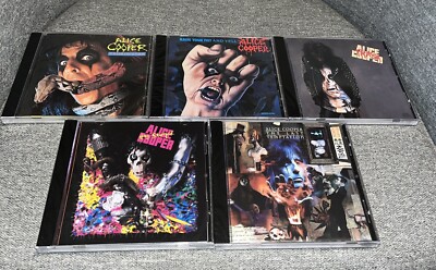 Alice Cooper 5 CD Lot Constrictor, Raise Your Fist, Trash, Stoopid, Last Temptat